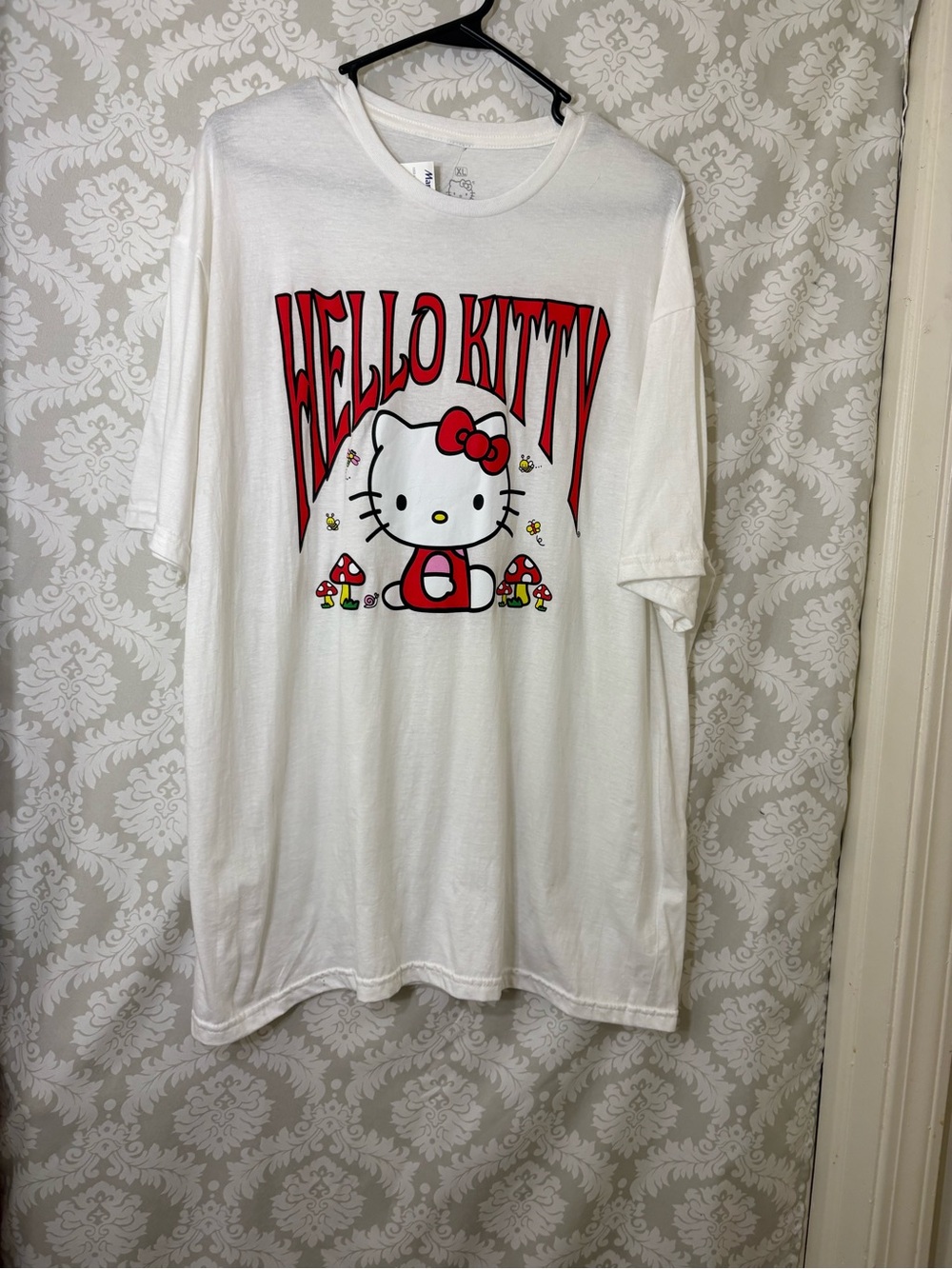 Hello Kitty White Tee with Red Graphic and Bow